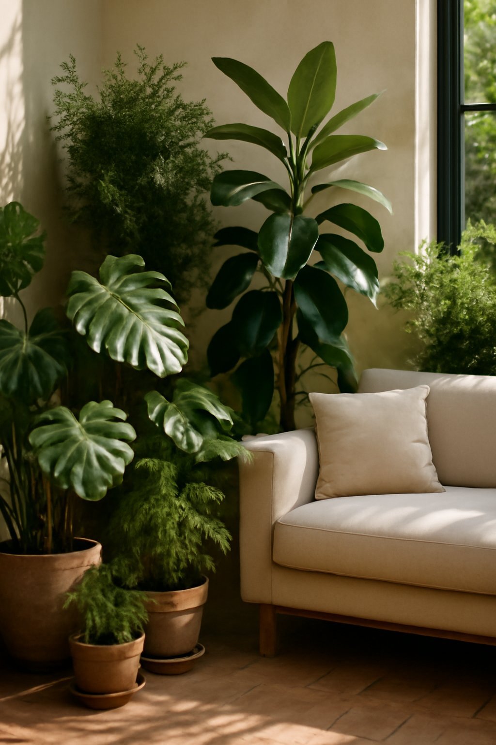 Pflanzen für mehr Gemütlichkeit im Wohnzimmer