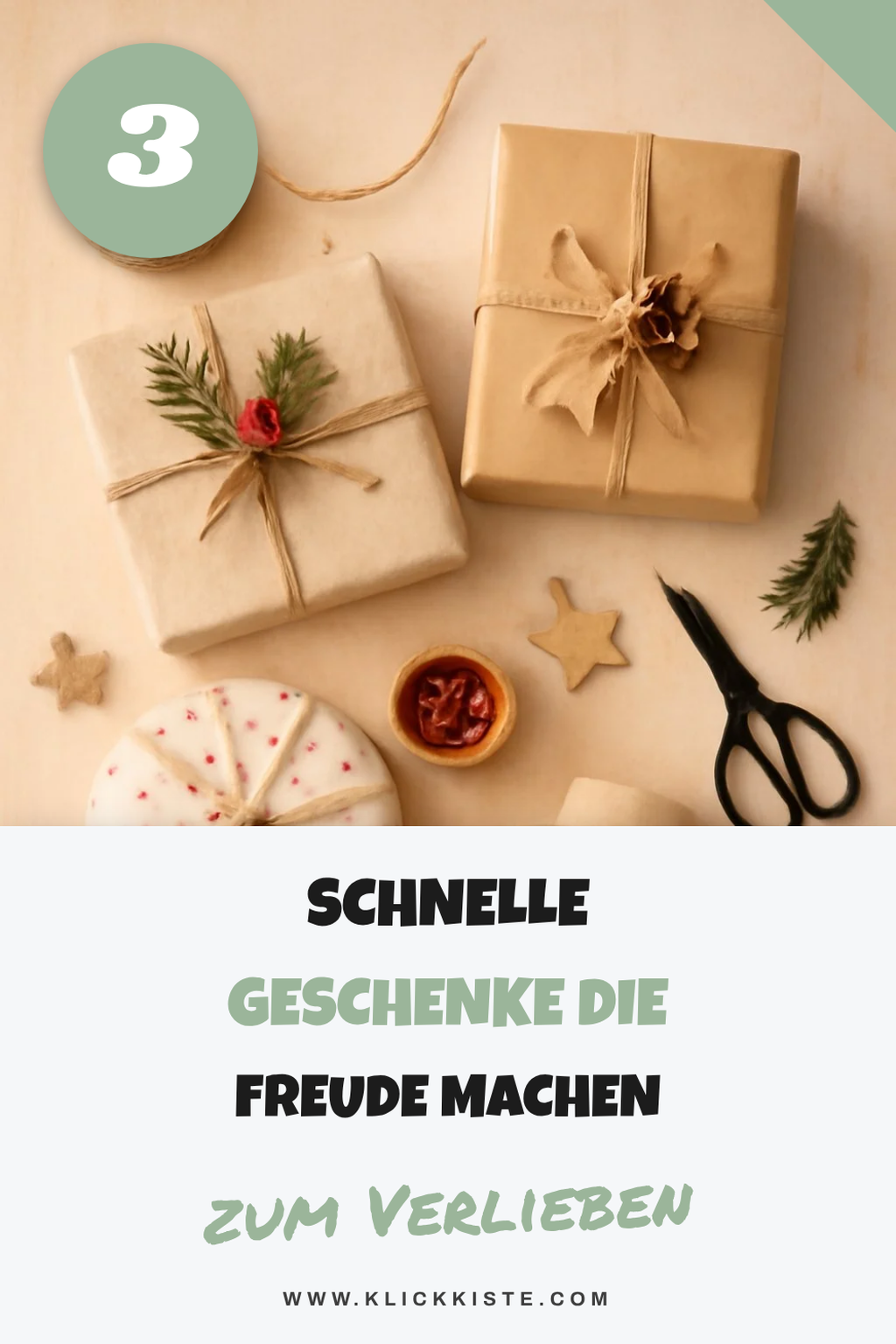 Hier findest du 3 schnelle Ideen für Weihnachtsgeschenke