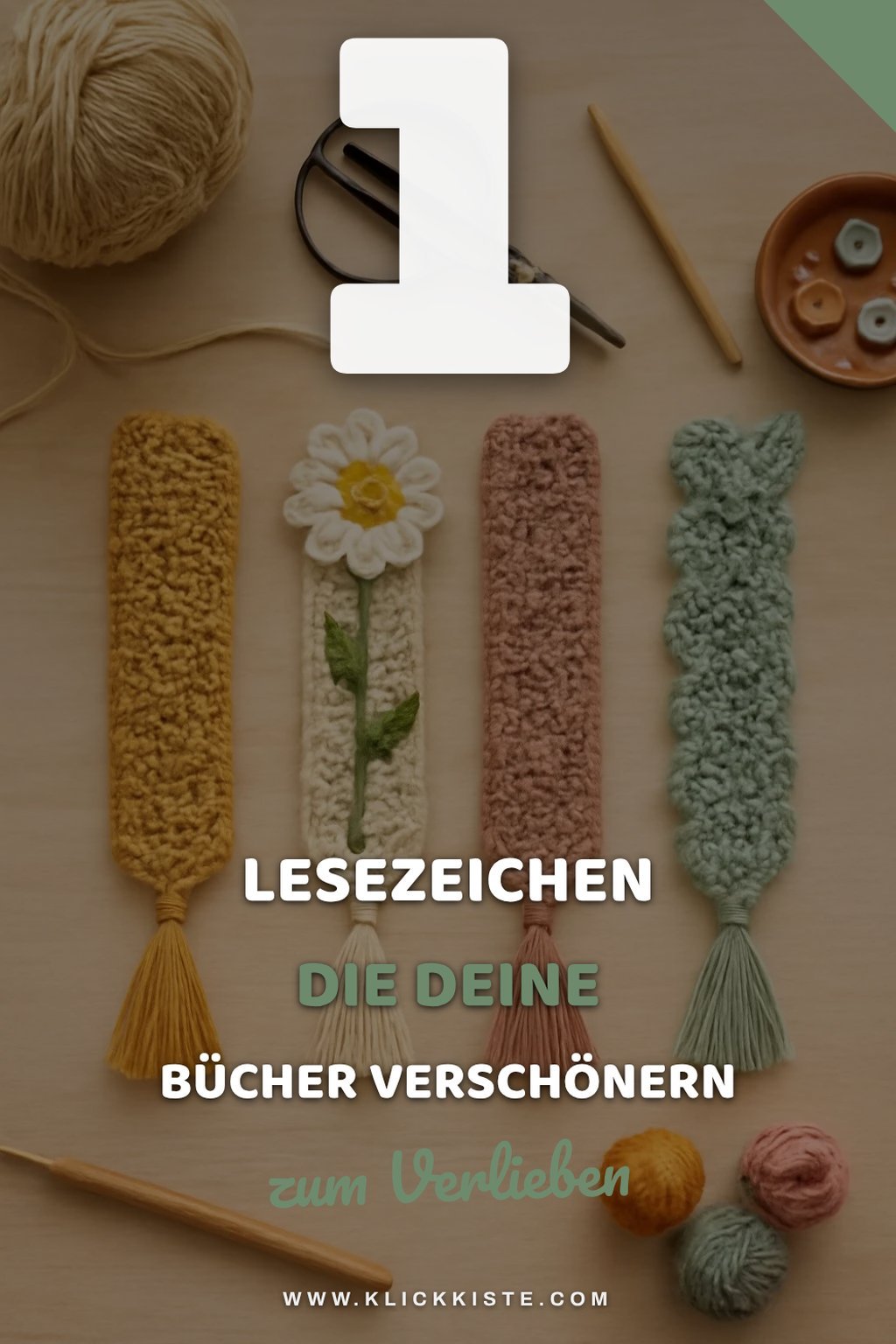 Entdecke 4 einzigartige Lesezeichen Ideen zum Häkeln
