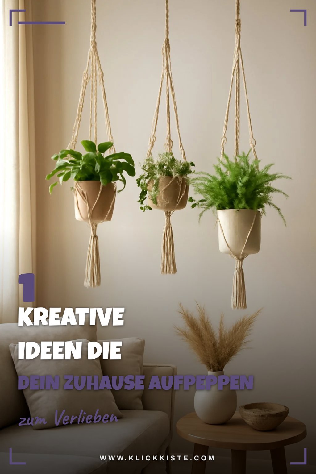 Kreative Ideen für Makramee Blumenampeln im Innenbereich