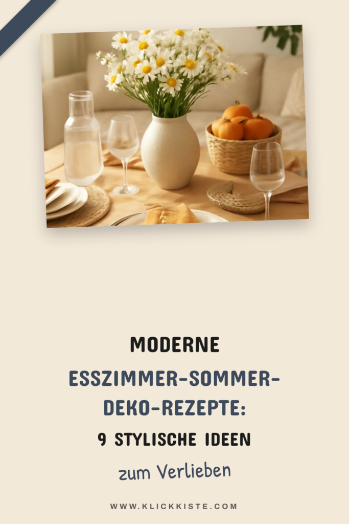 Moderne Esszimmer-Sommer-Deko-Rezepte: 9 stylische Ideen