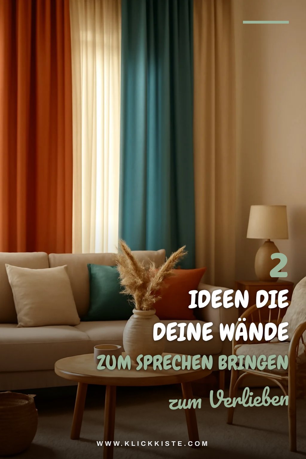 Akzentuierte Wanddekoration mit Textilien