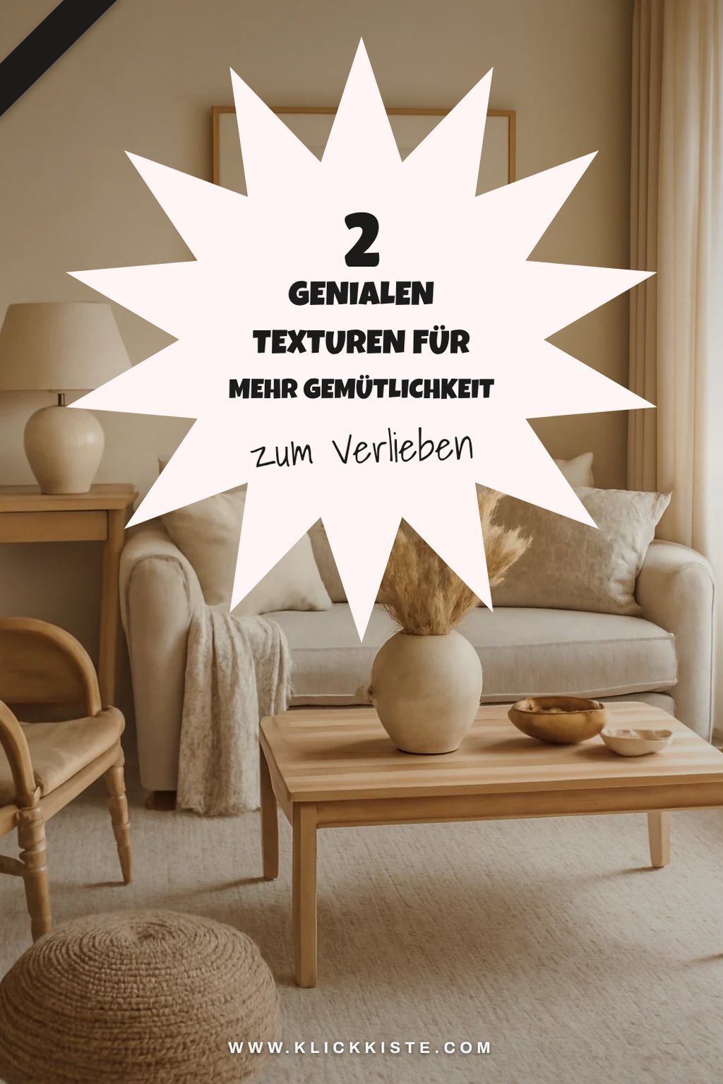 So schaffst du mit Texturen ein gemütliches Wohnzimmer