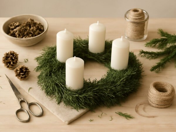 Adventskranz basteln — der Weg zum Ergebnis