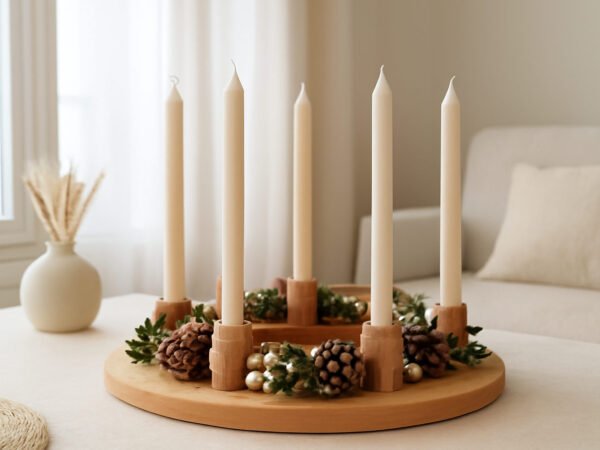 Adventskranz Ideen Holz — 20 einfache Varianten