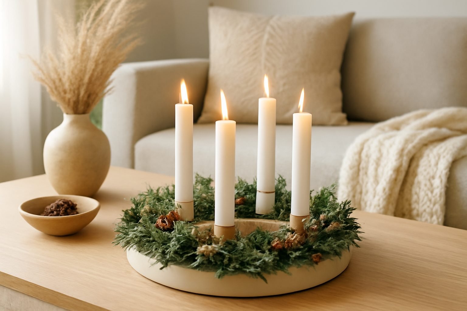 Adventskranz modern selber machen: 6 Schritte zum Ergebnis