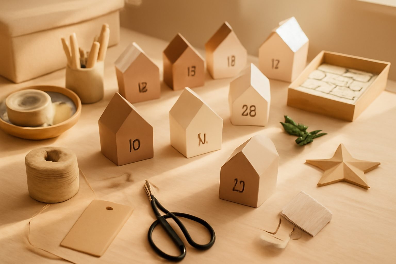 DIY Adventskalender Weihnachtsdorf — der Weg zum Ergebnis