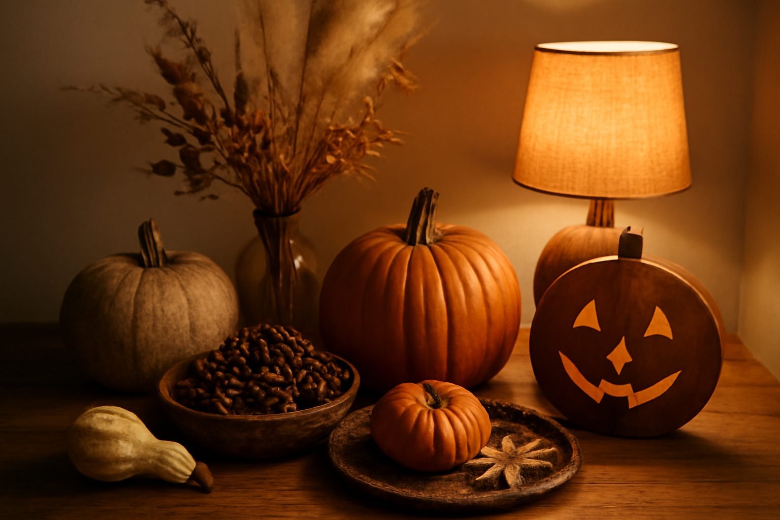 Halloween basteln mit Naturmaterial — der Weg zum Ergebnis