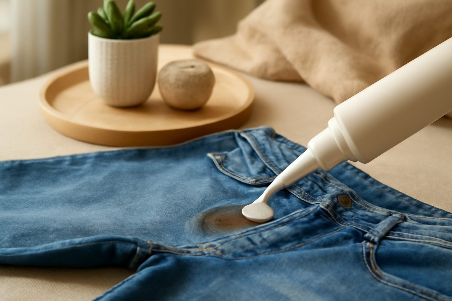Hartnaeckige Flecken aus Jeans entfernen: einfach erklärt