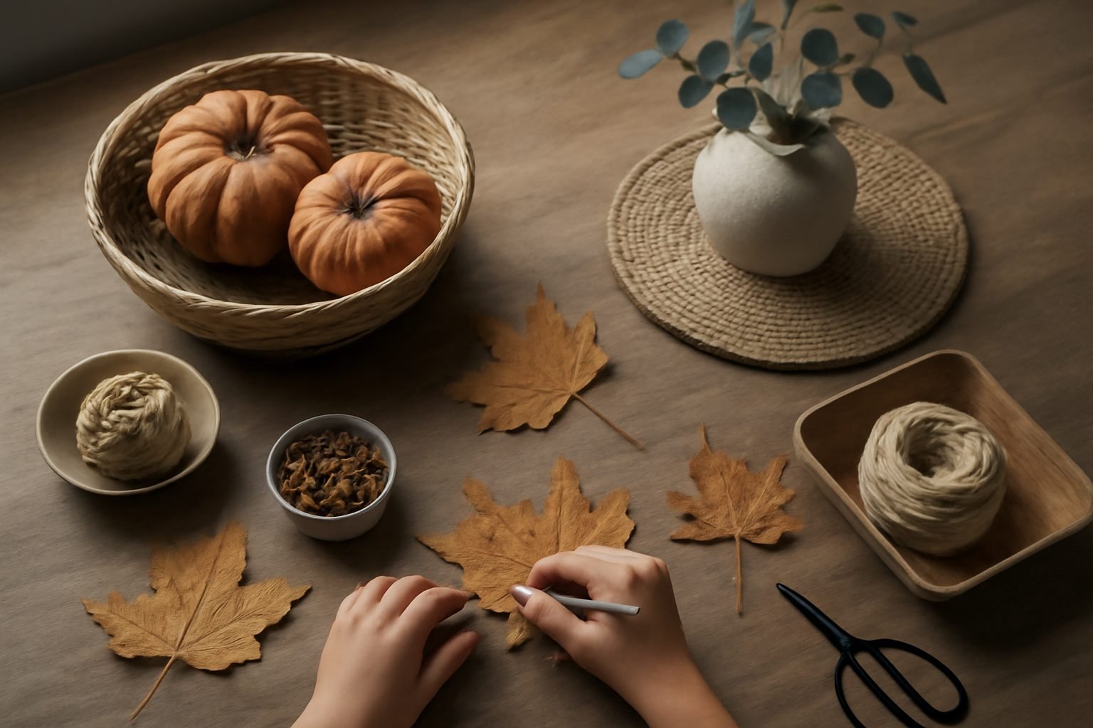 Herbst basteln mit Kleinkindern — der Weg zum Ergebnis