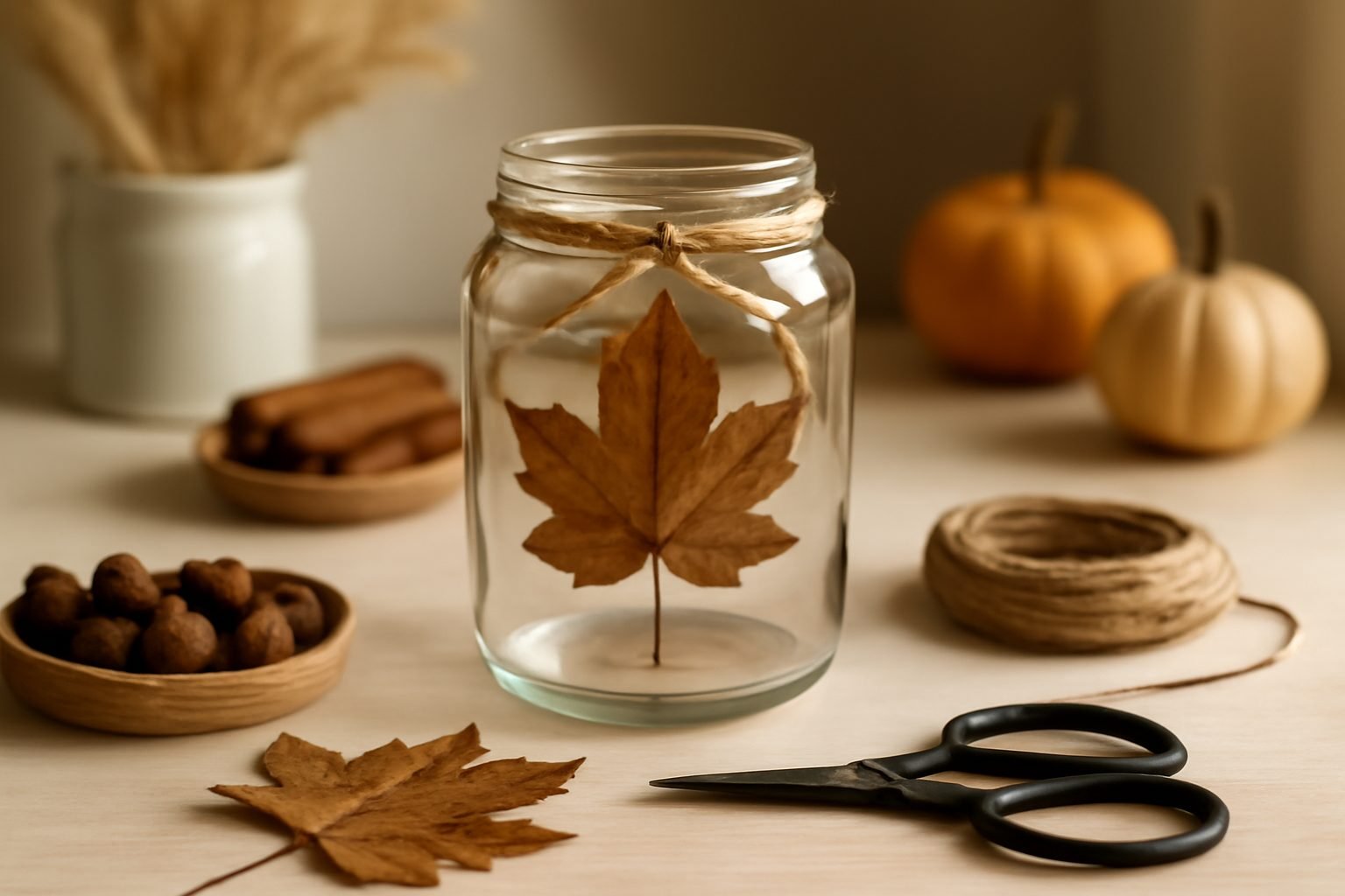 Herbstdeko basteln Glas — so geht es richtig