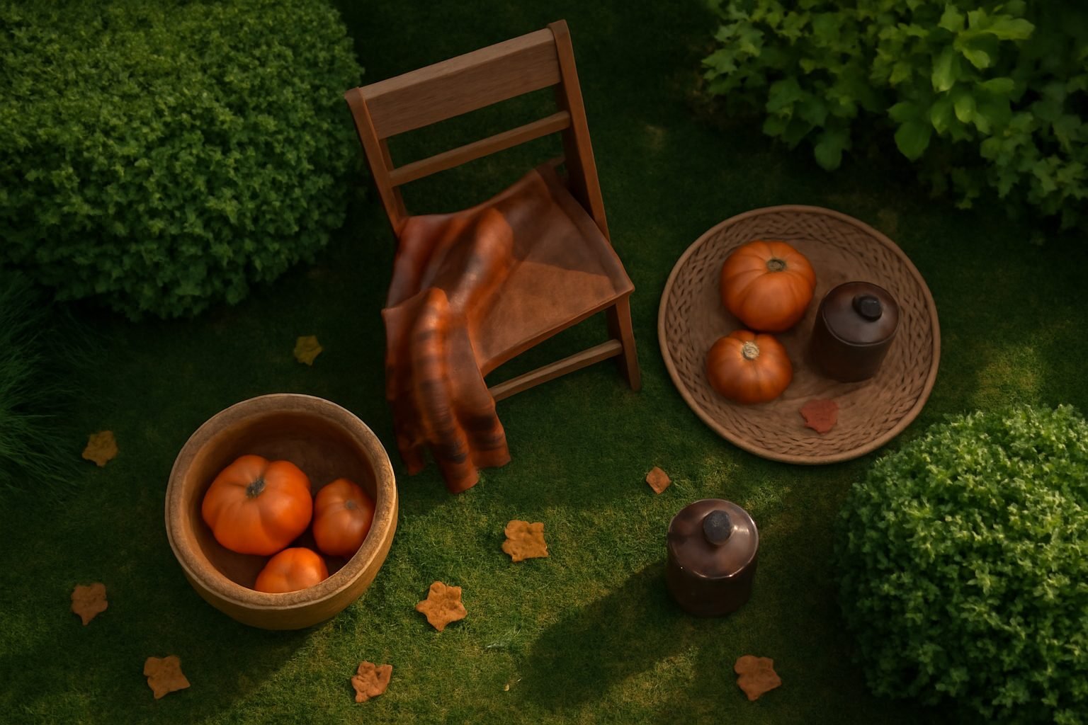 Herbstdeko für draußen mit Naturmaterialien