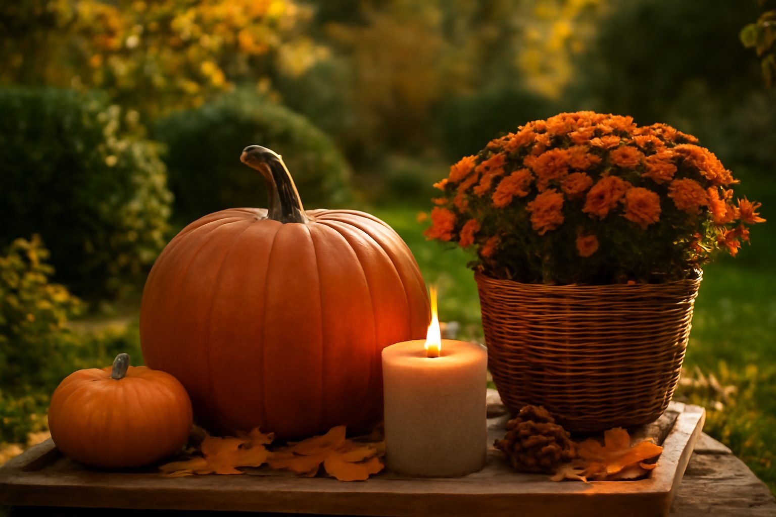 Herbstdeko Outdoor für kleine Wohnungen