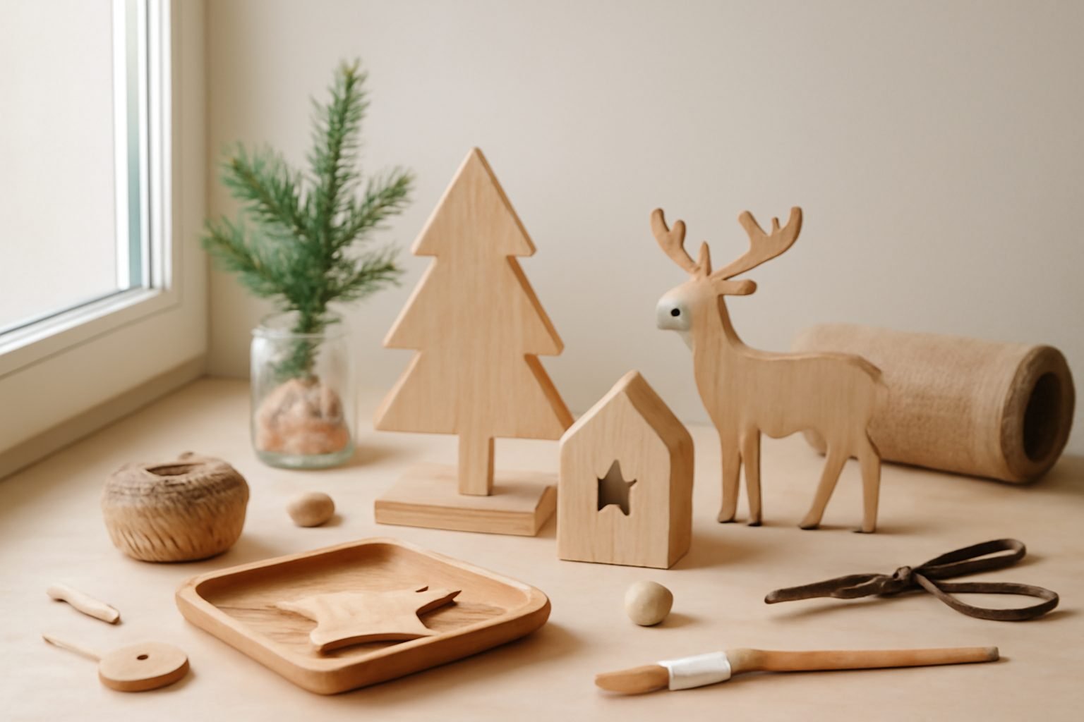 Holz Deko selber machen Weihnachten ohne Vorkenntnisse