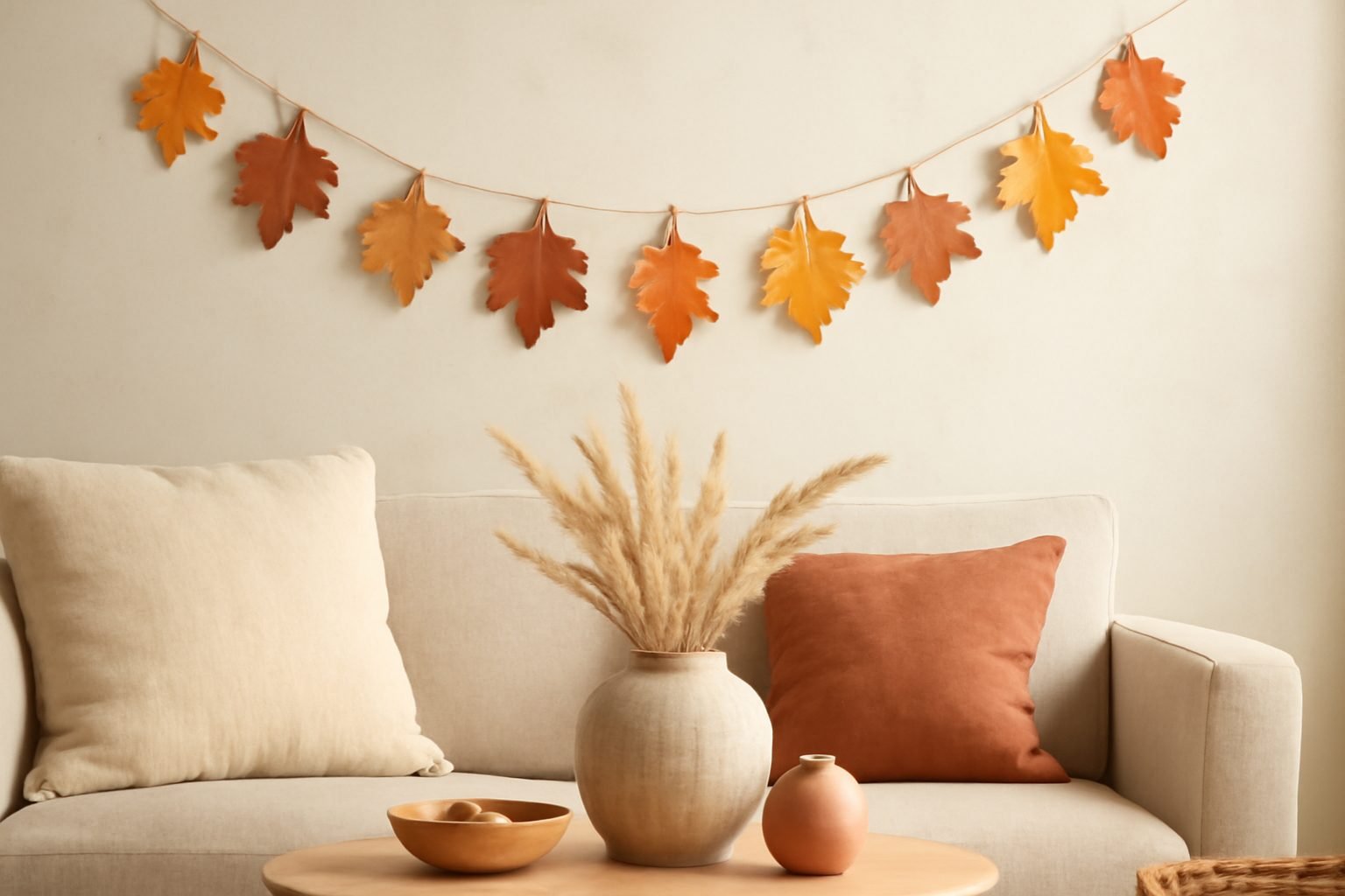 Selbstgemachte Herbstdeko aus Papier — der Weg zum Ergebnis