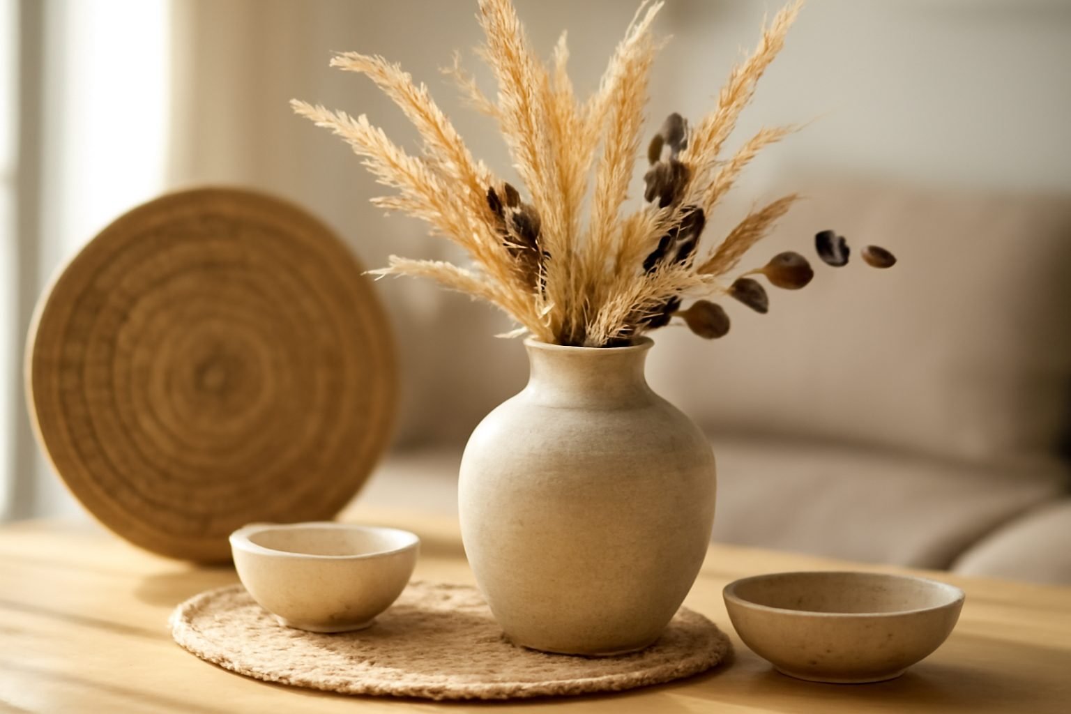 Silvester Tischdeko mit Naturmaterialien