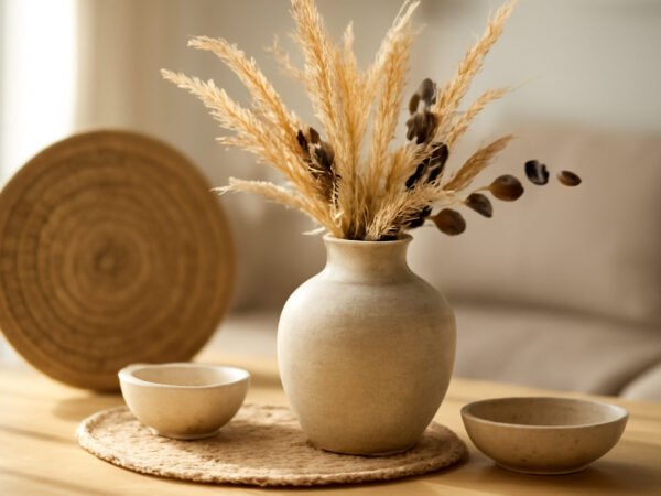 Silvester Tischdeko mit Naturmaterialien