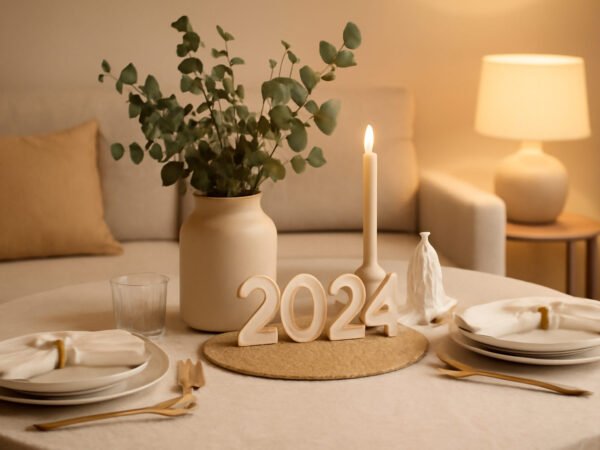 Silvester Tischdekoration fürs Wohnzimmer