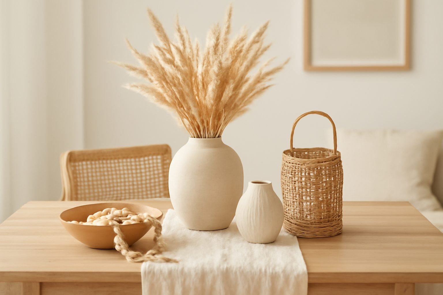 Silvester Tischdekoration mit Naturmaterialien