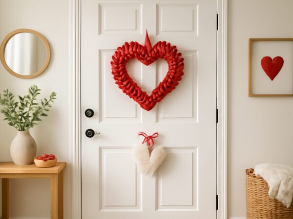 Valentinstag Deko für die Haustür ohne teure Anschaffung