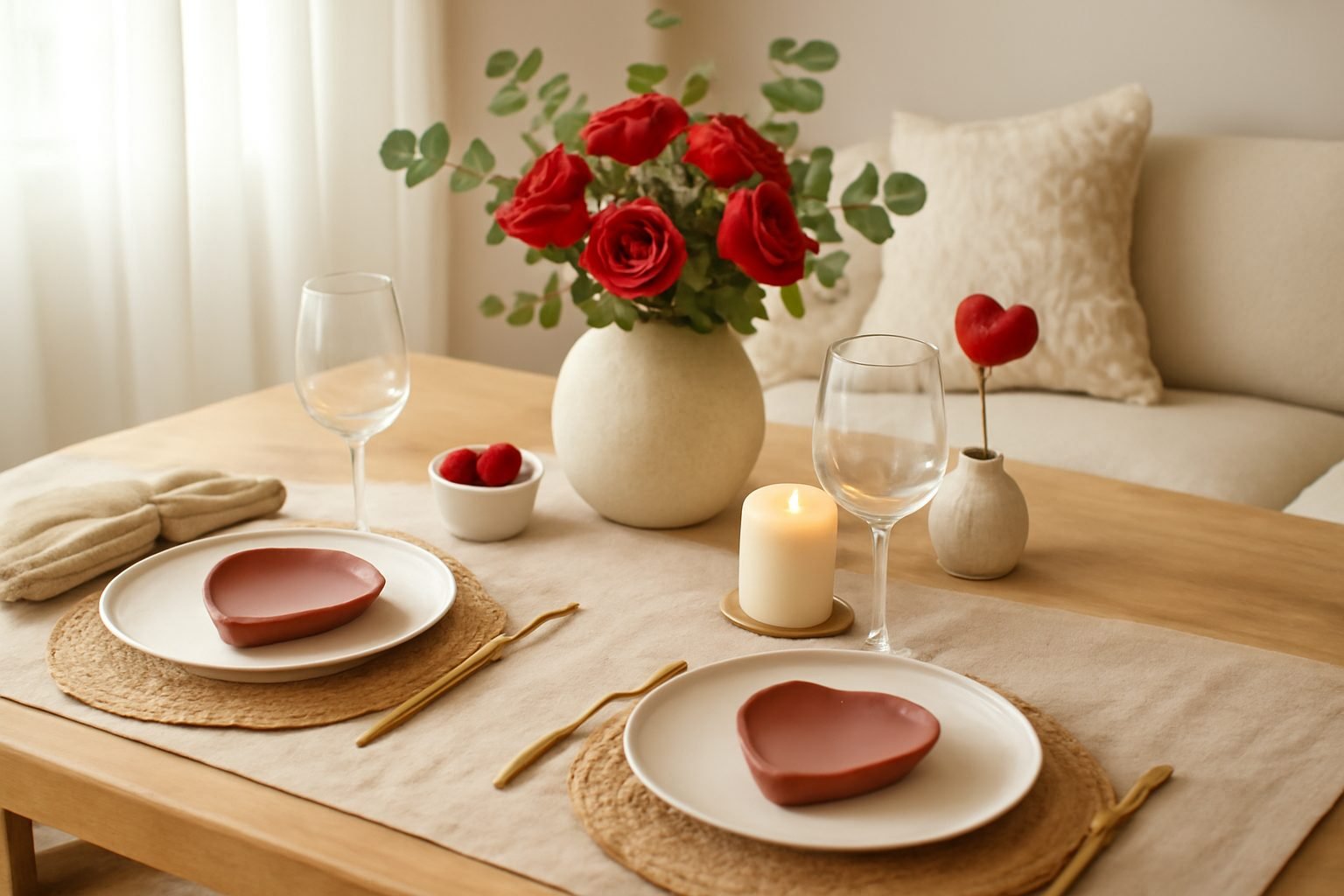 Valentinstag Dekoration für den Tisch