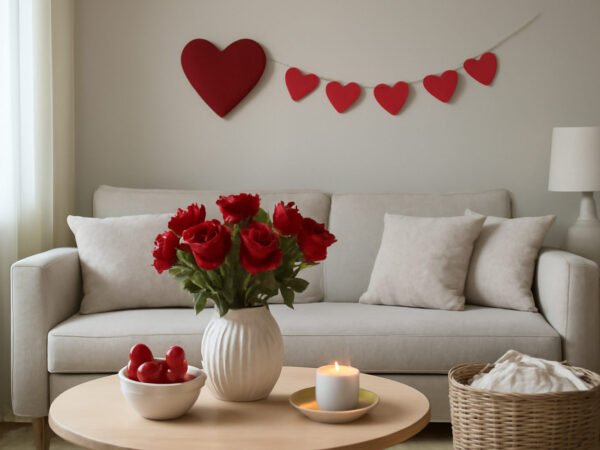 Valentinstag Dekoration fürs Wohnzimmer — so geht es richtig