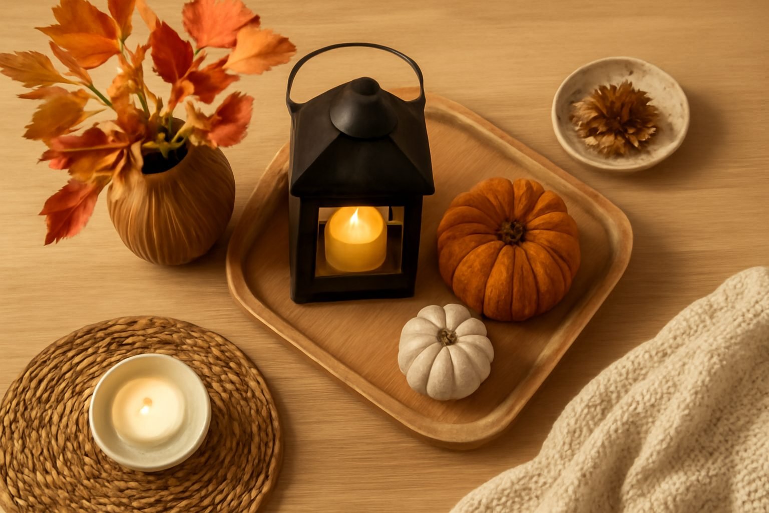 Herbstliches Windlicht mit Kindern basteln