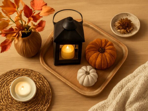 Herbstliches Windlicht mit Kindern basteln