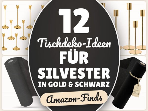 Tischdeko-Ideen für Silvester in Gold & Schwarz: 12 Amazon-Finds
